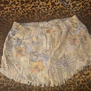 Rip Curl Floral Women's Shorts - Cream and Yellow